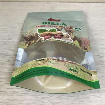 Customized Biodegradable Packaging Brown Kraft Paper Zip Lock Tea Bag